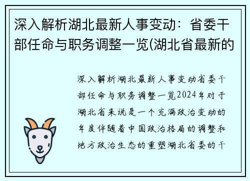 深入解析湖北最新人事变动：省委干部任命与职务调整一览(湖北省最新的干部任免2020)